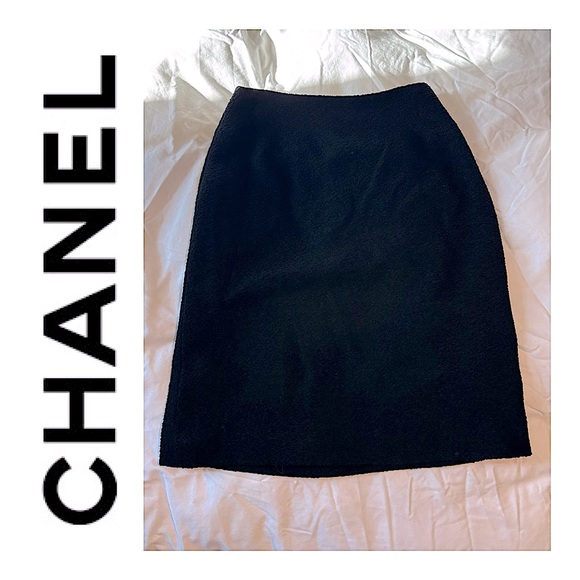 CHANEL Vintage Black Pencil Skirt size xs - Picture 1 of 9